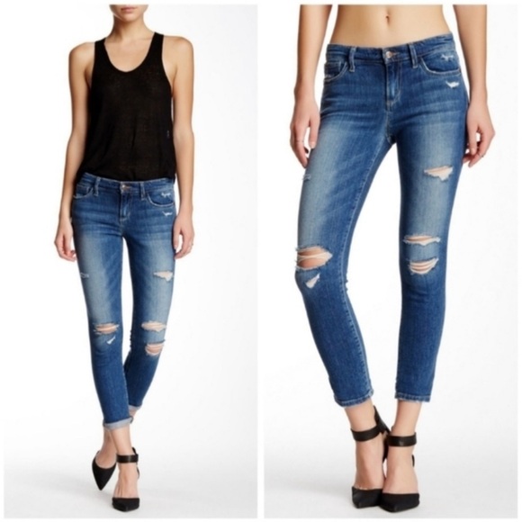 Joe's Jeans The Skinny Rolled Distressed Keagan Ankle Cut - Picture 2 of 13